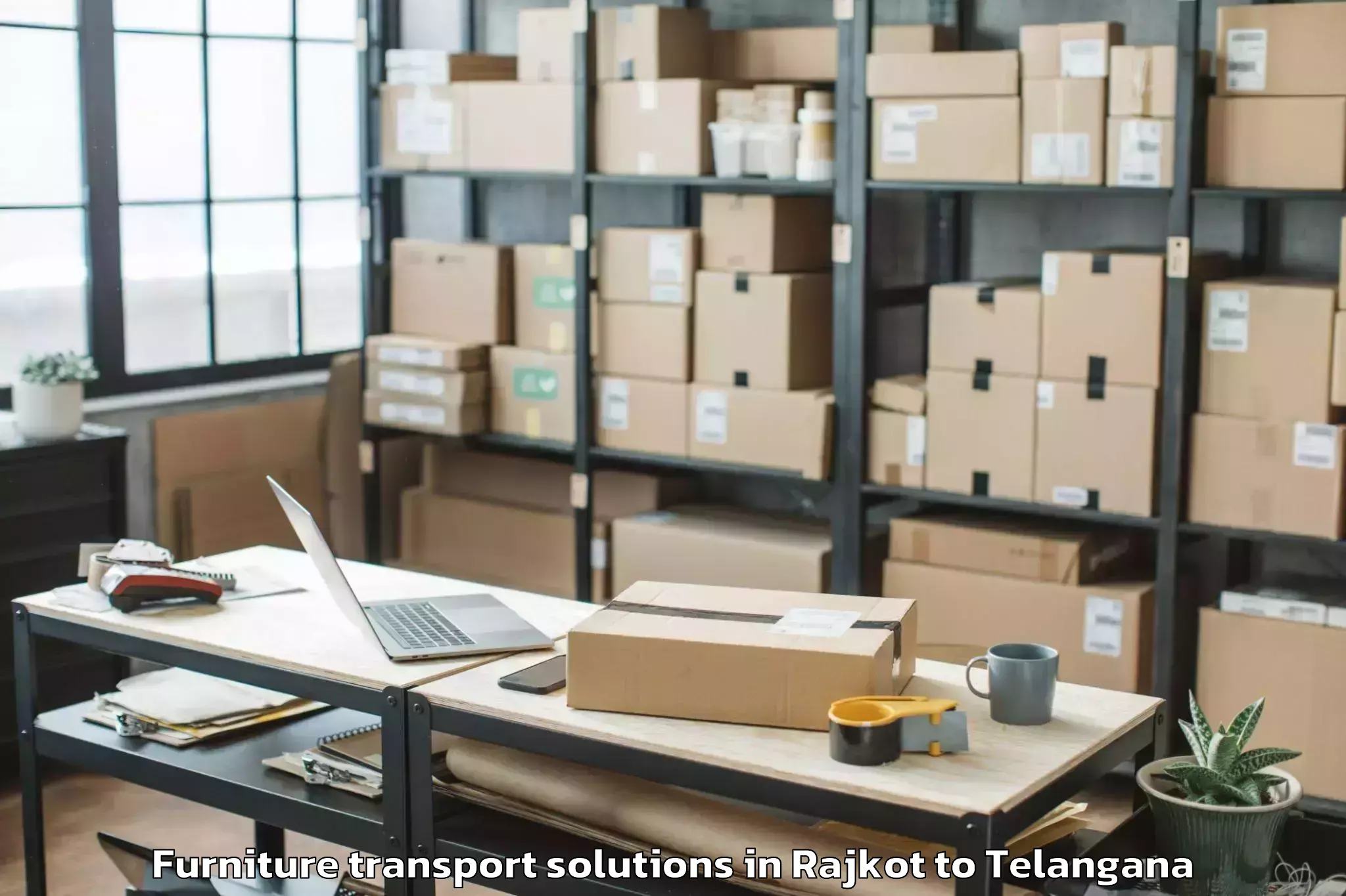 Easy Rajkot to Nalgonda Furniture Transport Solutions Booking